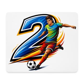 Conception d’action du joueur de maillot numéro 2 - Tapis de souris (format paysage) - blanc - Devant