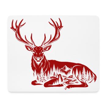 Cerf - Tapis de souris (format paysage) - blanc - Devant
