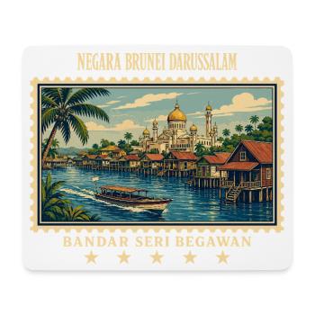 Brunei Bandar Seri Begawan Vintage Reisemarke - Mousepad (Querformat) - Weiß - Vorne