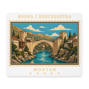 Bosnien und Herzegowina Mostar Vintage Reisemarke - Mousepad (Querformat) - Weiß - Vorne