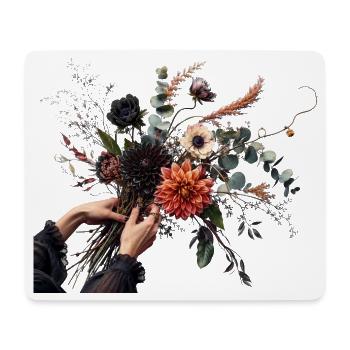 Nocturnal bouquet of dahlias - Mouse Pad (horizontal) - white - Front