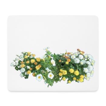 Summer Flower Arrangement. Sea of flowers in yellow white - Mouse Pad (horizontal) - white - Front