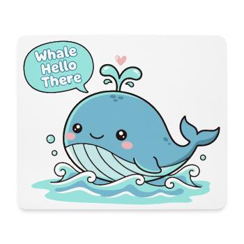 Whale Hello There Cute Print - Mouse Pad (horizontal) - white - Front