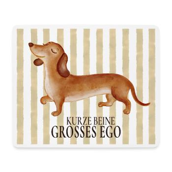 Kurze Beine, großes Ego – Lustiger Dackel - Mousepad (Querformat) - Weiß - Vorne