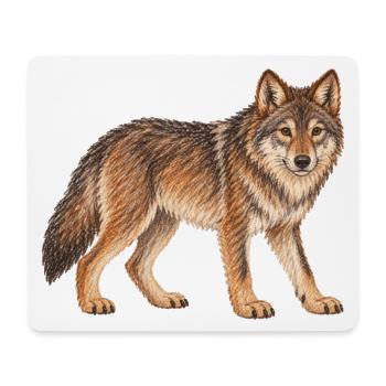 Wolf - Mousepad (Querformat) - Weiß - Vorne