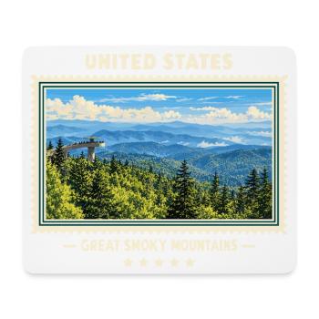 Vereinigte Staaten Great Smoky Mountains Vintage - Mousepad (Querformat) - Weiß - Vorne