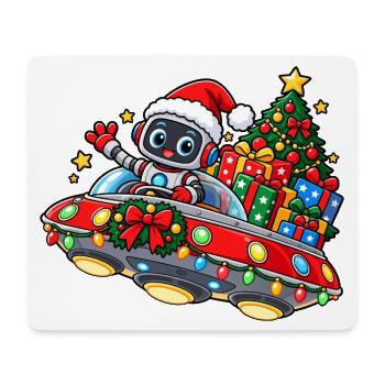 Santa Robot Space - Mousepad (Querformat) - Weiß - Vorne