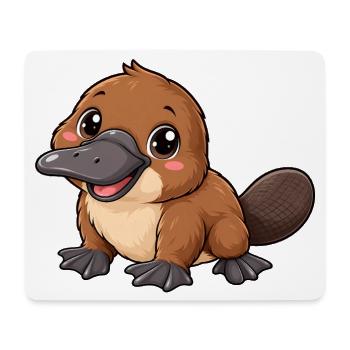 Schnabeltier Kawaii Style – Süßes Australienmotiv - Mousepad (Querformat) - Weiß - Vorne
