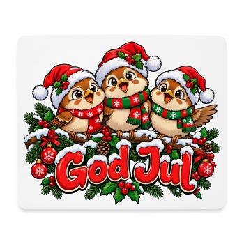 Frohe Weihnachtsvögel - Mousepad (Querformat) - Weiß - Vorne