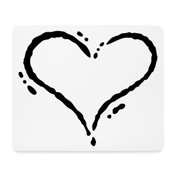 Herz - Scribble (Zeichnung) - Mousepad (Querformat) - Weiß - Vorne