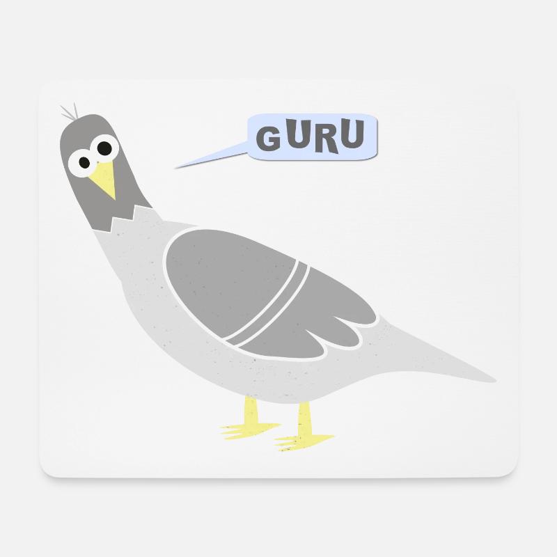 Stadttauben GURU - Mousepad (Querformat) - Weiß