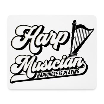 Harfenmusiker Harfenspieler Harfe | Farbe änderbar - Mousepad (Querformat) - Weiß - Vorne