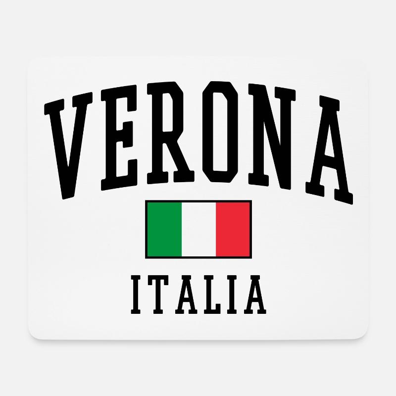 Verona Italia Design mit Flagge - Mousepad (Querformat) - Weiß