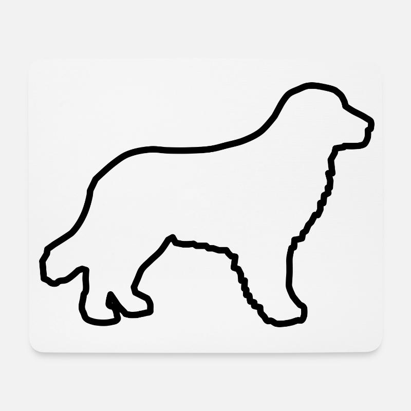 Golden Retriever - schwarze Kontur - Mousepad (Querformat) - Weiß