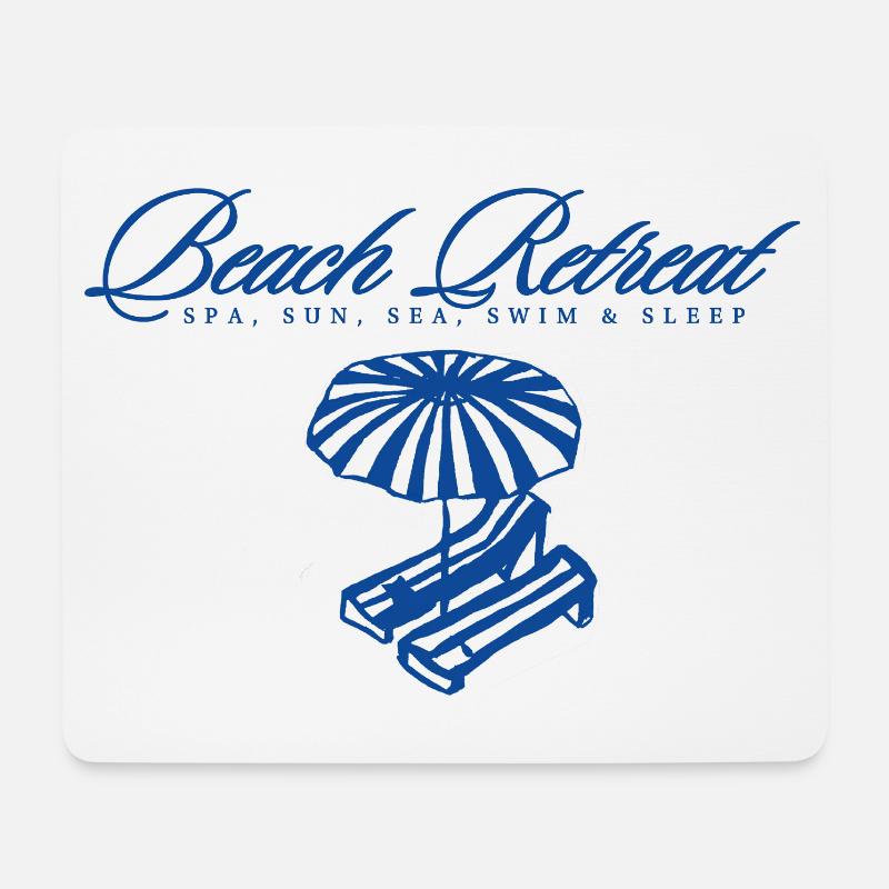 Beach Retreat Logo with Parasol - Mouse Pad (horizontal) - white