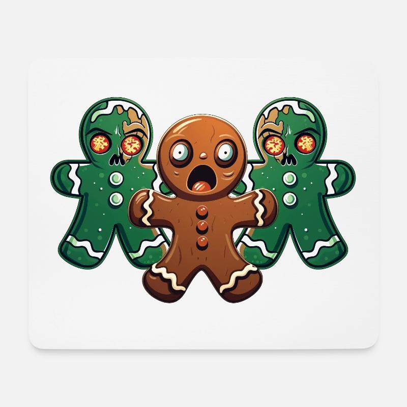 Walking Gingerbread - Mousepad (Querformat) - Weiß