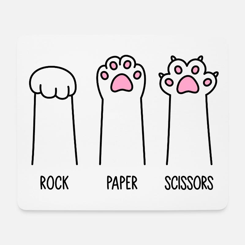 Rock Paper Scissors - Mousepad (Querformat) - Weiß