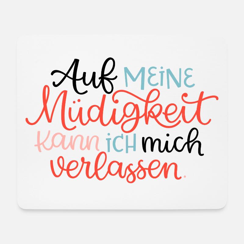 Müdigkeit - Mousepad (Querformat) - Weiß