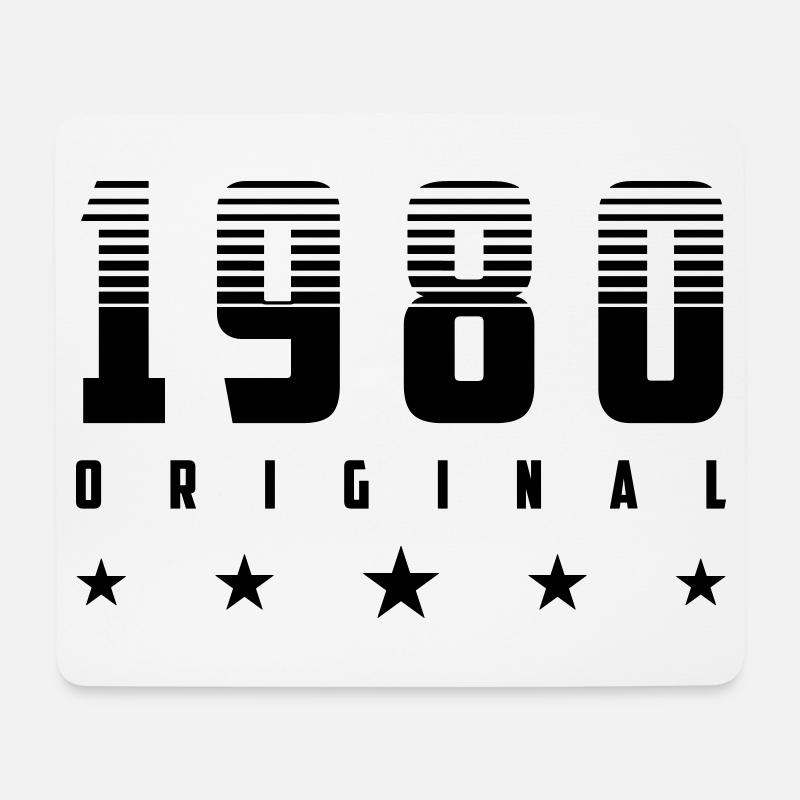 Original 1980 Geburtsjahr | Farbe änderbar - Mousepad (Querformat) - Weiß