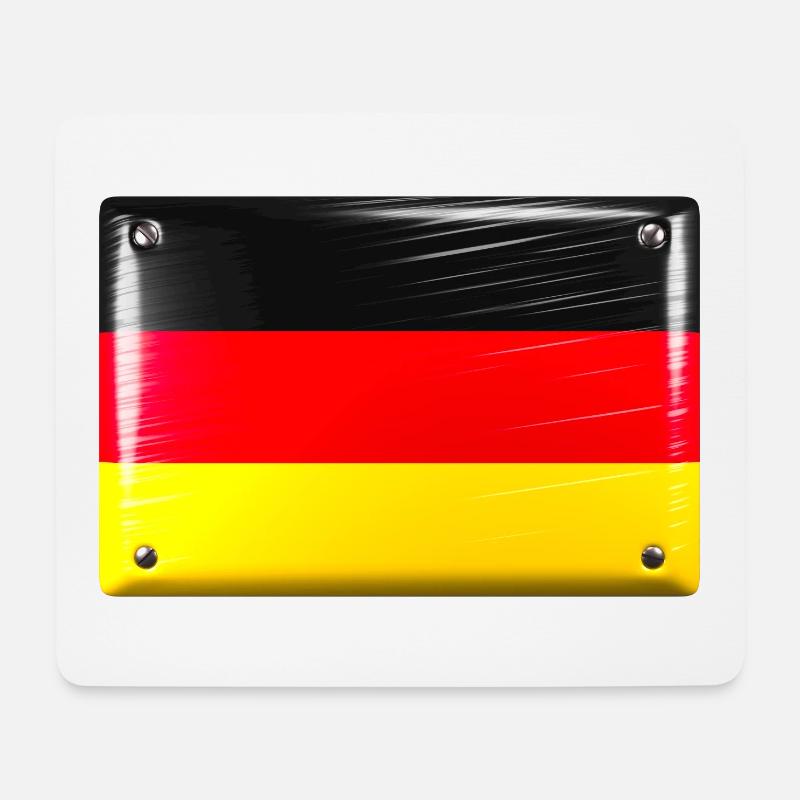 Deutschland Flagge Fahne Blechschild-Optik - Mousepad (Querformat) - Weiß