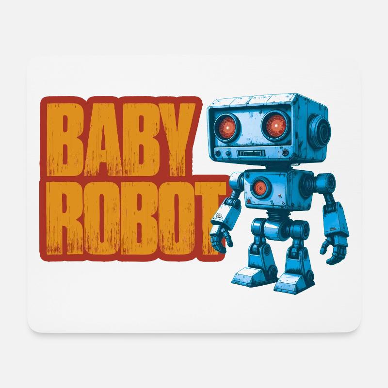 Robot Vintage - Tapis de souris (format paysage) - blanc