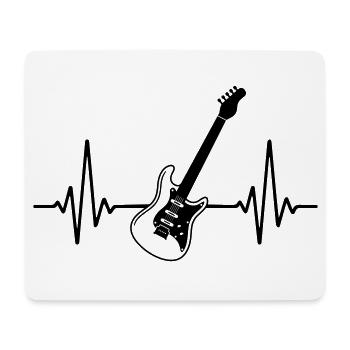 Color changeable guitar heartbeat guitar player - Mouse Pad (horizontal) - white - Front