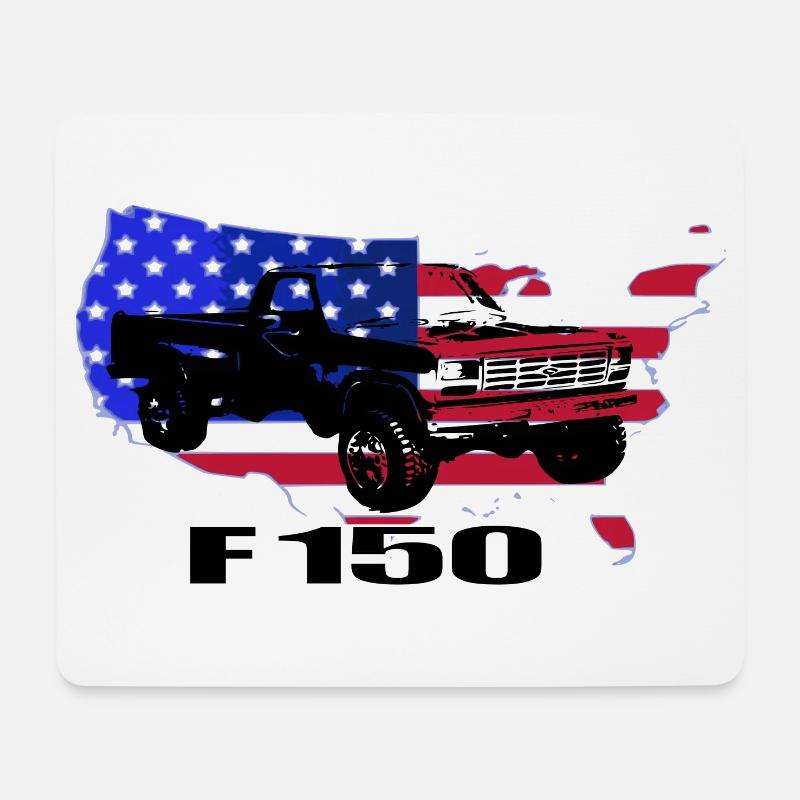 Pick Up USA Amerika Retro - Mousepad (Querformat) - Weiß