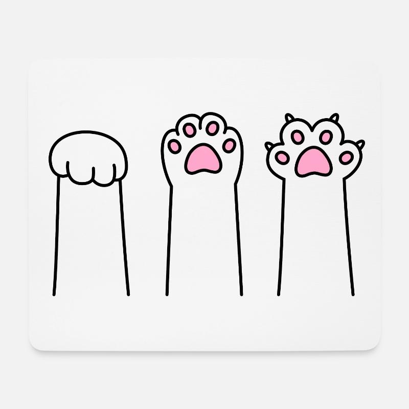 Stein Papier Schere Katze Pfote Spiel Katzenpfoten - Mousepad (Querformat) - Weiß