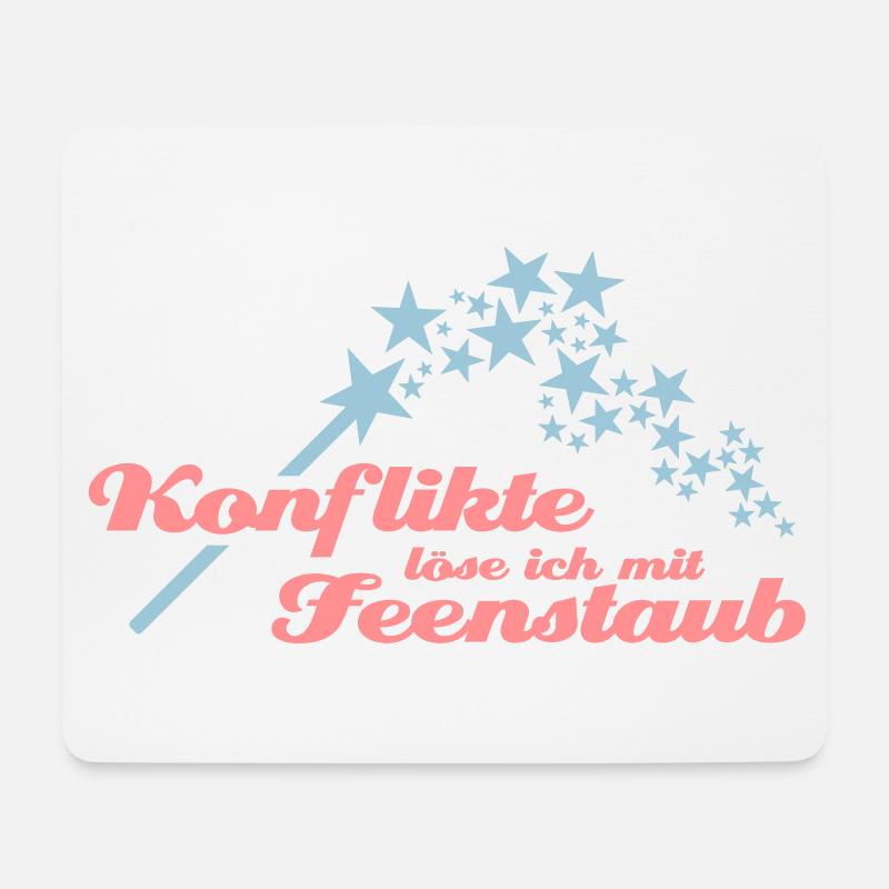 Konflikte löse ich mit Feenstaub - Mousepad (Querformat) - Weiß