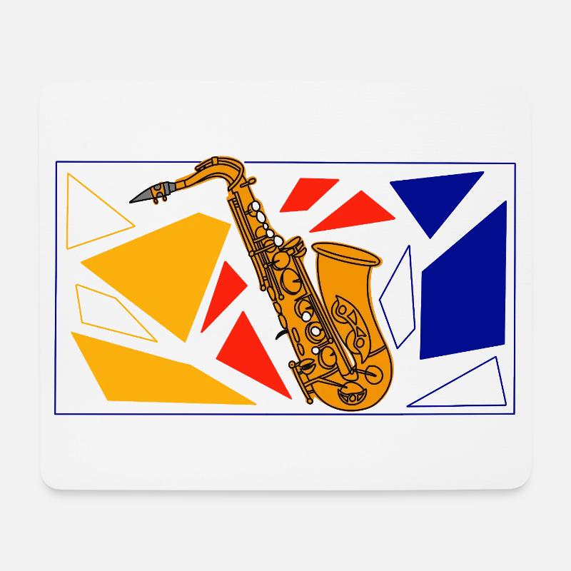 Brass Saxophone Pop Art - Mouse Pad (horizontal) - white