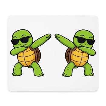 Dab turtle duo avec lunettes de soleil - Tapis de souris (format paysage) - blanc - Devant