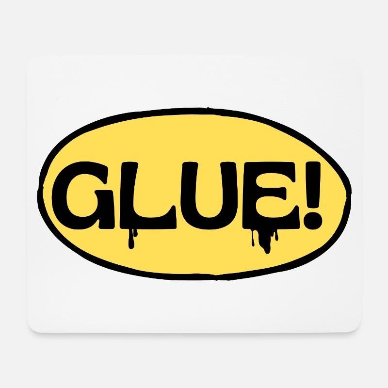 Glue! Gelbes Klebe-Logo - Mousepad (Querformat) - Weiß