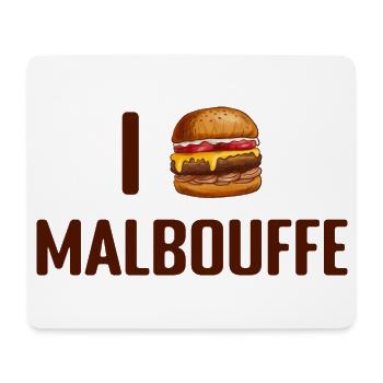 I Love Malbouffe - Tapis de souris (format paysage) - blanc - Devant