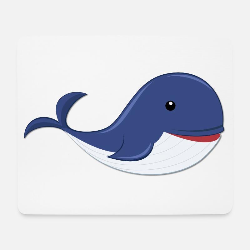 Wal Whale - Mousepad (Querformat) - Weiß
