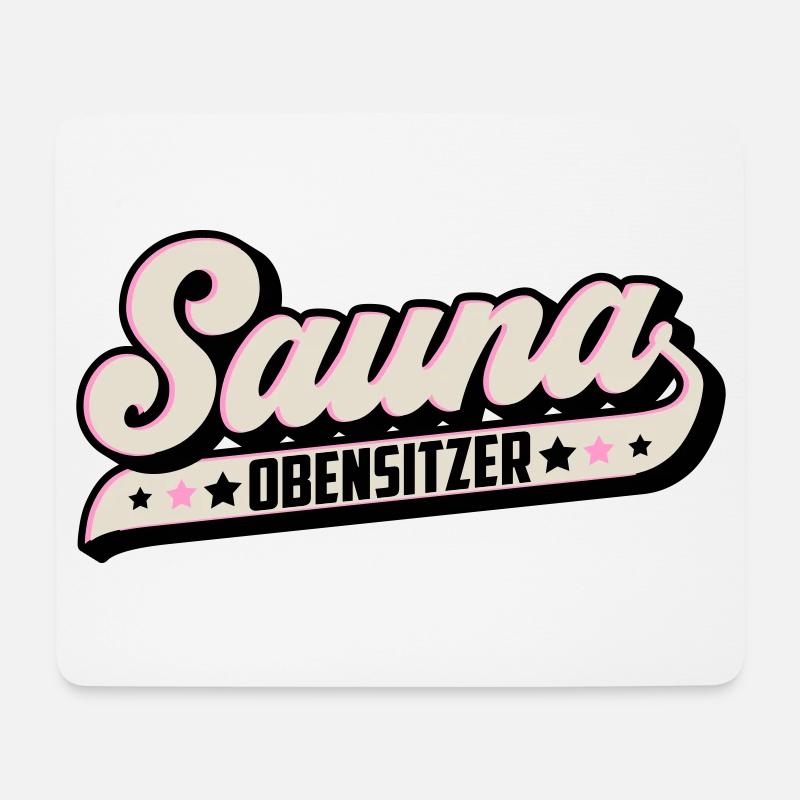 Farben änderbar | Sauna Obensitzer Saunameister - Mousepad (Querformat) - Weiß