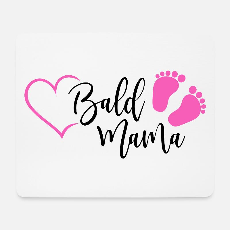 Bald Mama Baby Schwangerschaft Geburt Herz Mädchen - Mousepad (Querformat) - Weiß