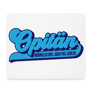 Farben änderbar | Opitän opa kapitän - Mousepad (Querformat) - Weiß - Vorne