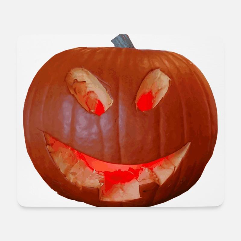 Symbole von Halloween sind beleuchtete Kürbisse - Mousepad (Querformat) - Weiß