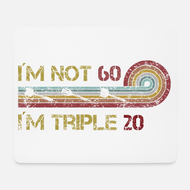 DART I Ich bin nicht 60... - Mousepad (Querformat) - Weiß