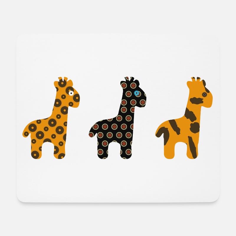 3 Giraffen in einer Reihe - Mousepad (Querformat) - Weiß