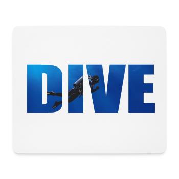 Dive Text with Diver in the Ocean - Mouse Pad (horizontal) - white - Front