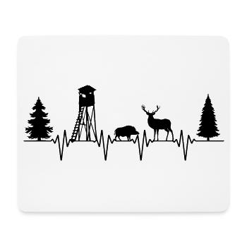 Color changeable | Hunter High Heartbeat Pulse - Mouse Pad (horizontal) - white - Front