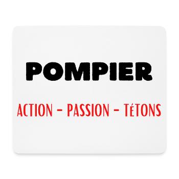 Métier Pompier Action Passion Tétons - Tapis de souris (format paysage) - blanc - Devant