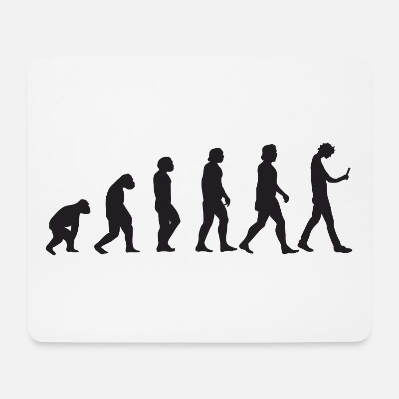 Menschliche Evolution bis zur Smartphonesucht - Mousepad (Querformat) - Weiß