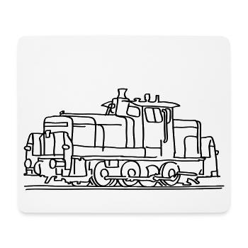 Diesel locomotive - Mouse Pad (horizontal) - white - Front