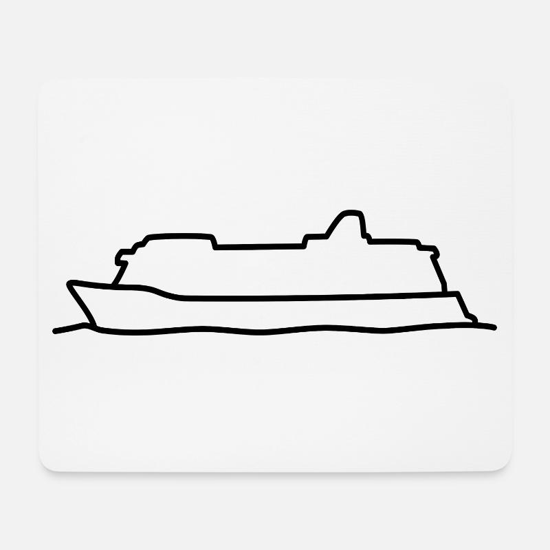 Kontur Kreuzfahrtschiff - Cruise Ship - Mousepad (Querformat) - Weiß