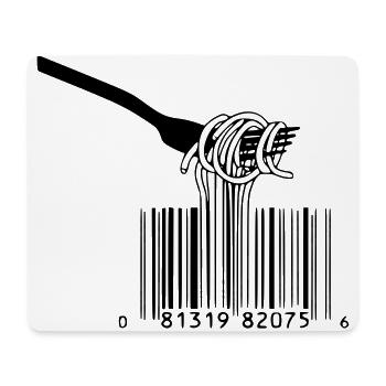 barcode gabel spaghetti - Mousepad (Querformat) - Weiß - Vorne