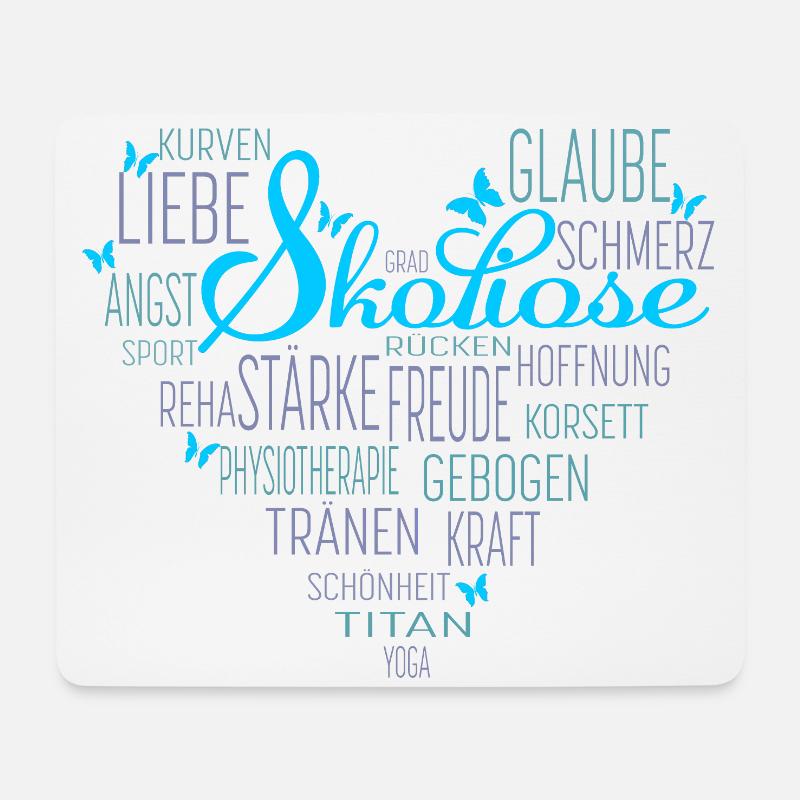 Skoliose awareness Herz - Mousepad (Querformat) - Weiß