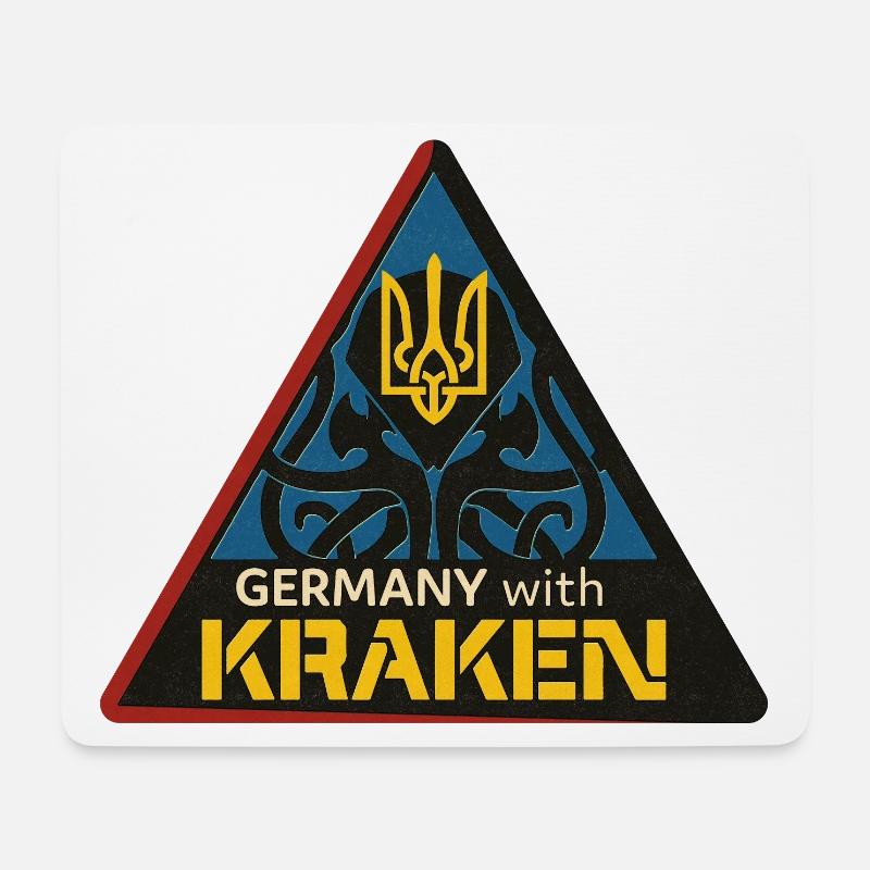 Germany with Kraken UA - Mousepad (Querformat) - Weiß