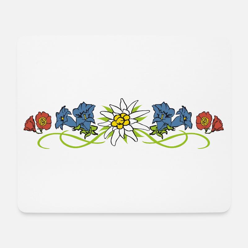 Alpenblumen - Mousepad (Querformat) - Weiß
